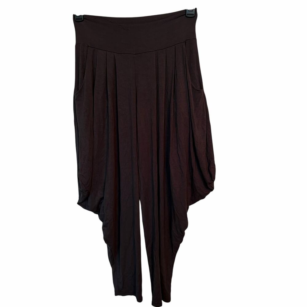 Kooniez Charcoal Harem Pants Size Large Dark Gray Soft Comfy Lounge Yoga - Picture 2 of 8